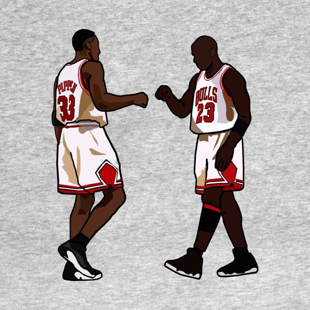 Michael Jordan And Scottie Pippen Throwback Chicago Bulls NBA by xavierjfong